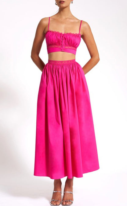 Juliette pink skirt set x Hot Pink