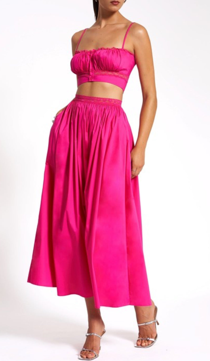 Juliette pink skirt set x Hot Pink