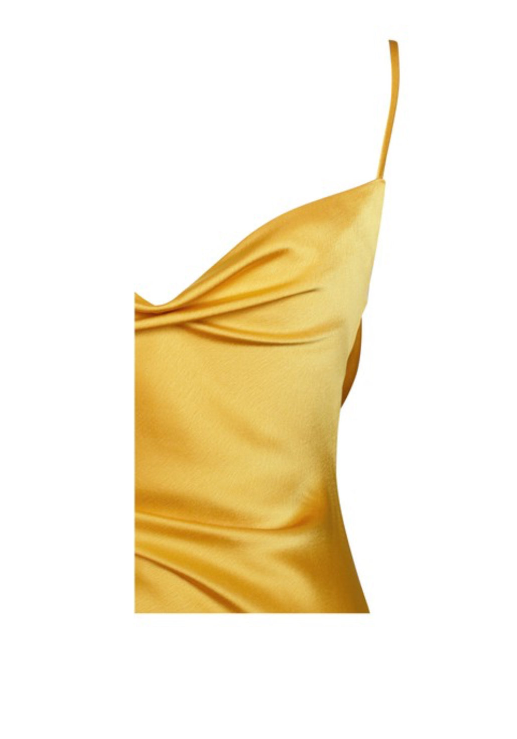 Lana Satin Draping Midi Dress x Yellow