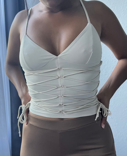 Gina Strapped Camisole x Ivory