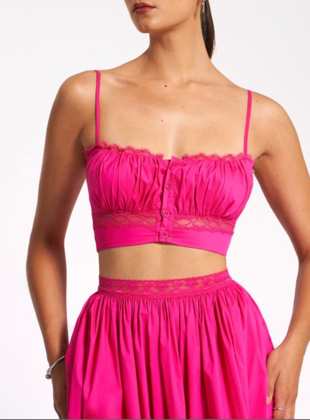 Juliette pink skirt set x Hot Pink