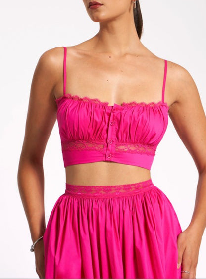 Juliette pink skirt set x Hot Pink