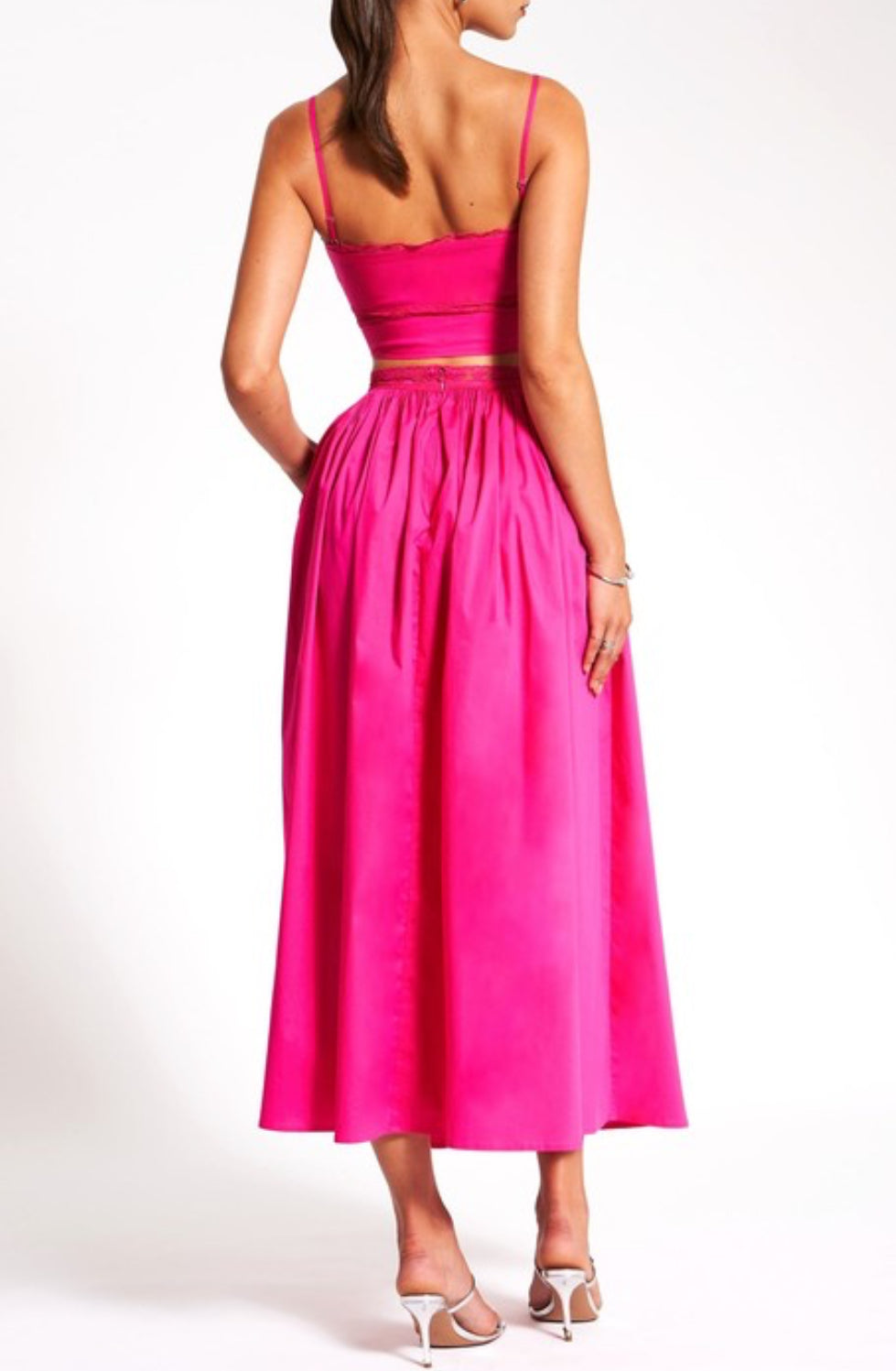 Juliette pink skirt set x Hot Pink