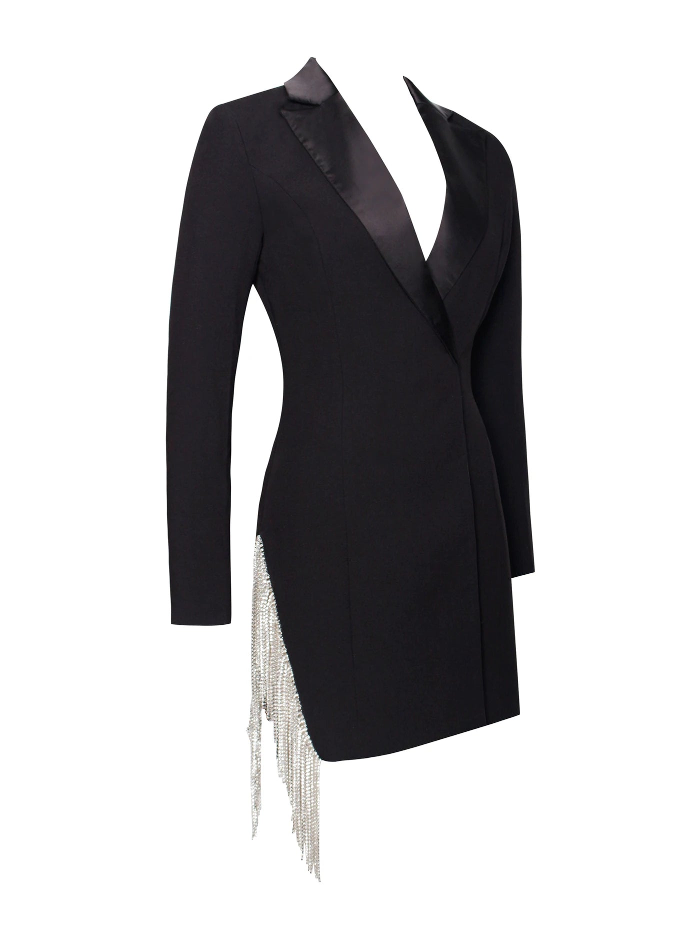 Crystal fringe blazer